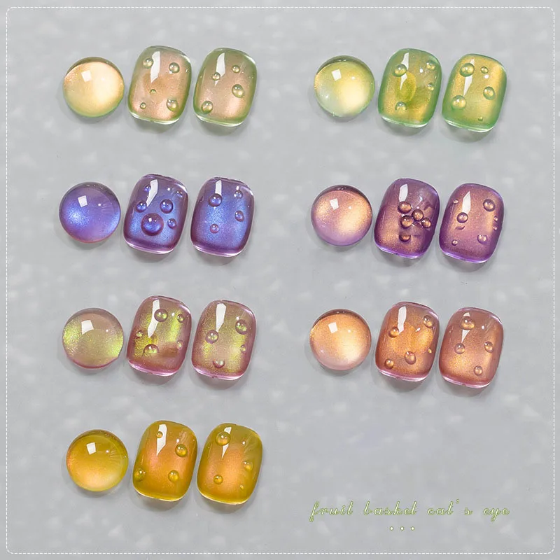 Ensemble de vernis Gel blanchissant aux fruits, avec panier de fruits, perles de verre, œil de chat, 7 couleurs et 1 carton, Kit professionnel d'art des ongles pour Salon ​