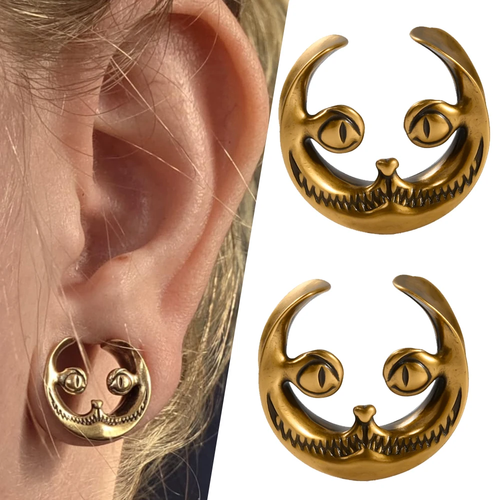 1PC Copper U Shaped Classic Saddle Ear Plug Gauges Punk Joker Double Flared Gauges Stretchers Body Piercing Jewelry 8mm-25mm
