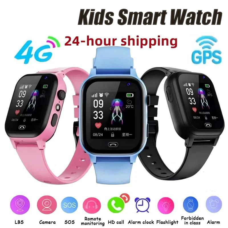 

Детские умные часы SOS, телефонные часы с 4G SIM-картой, IP67, водонепроницаемые, с дистанционным управлением, для детей, для Android, IOS, подарок для детей 2025
