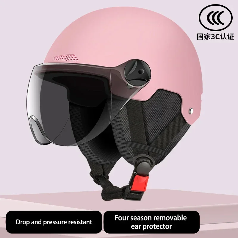 National Certification Solid Color Half Helmet Motorcycle Face Helmet Warm Cruise Casco Casque Moto Helmet Outdoors Knight Hat