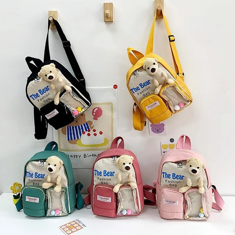 Cute Cartoon Bear Baby Backpack Primary Schoolbag Kindergarten Kids Bags Backpacks Children\'s Boys Girls Gift Storage