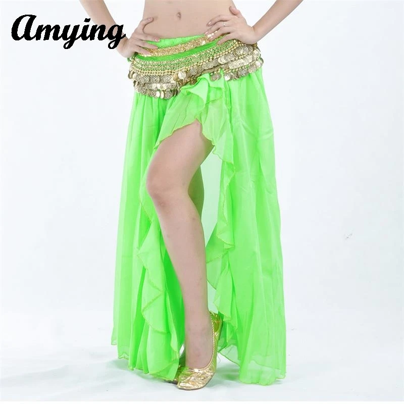 Women Belly Dance Skirt Single Split Skirt Belly Dance Costume Dance Performance Costume Oriental Indian Dance Training Suit