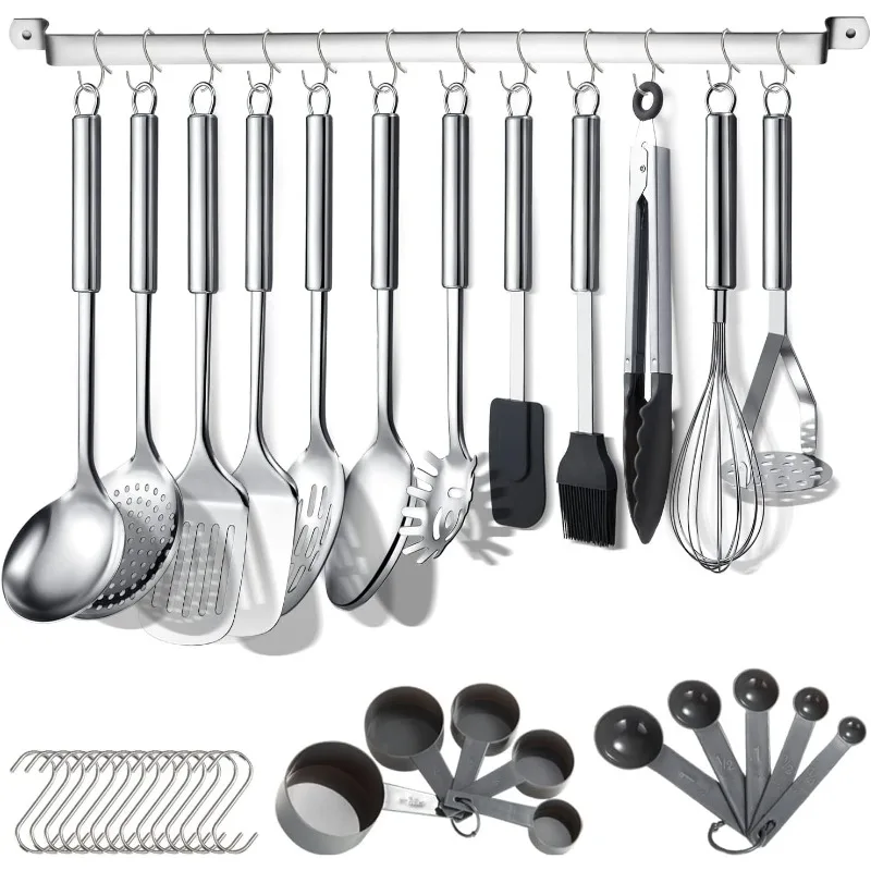 

Berglander Kitchen Utensils Set 38 Pieces, Stainless Steel Cooking Utensils Set, Kitchen Gadgets Cookware, Kitchen Tool Set