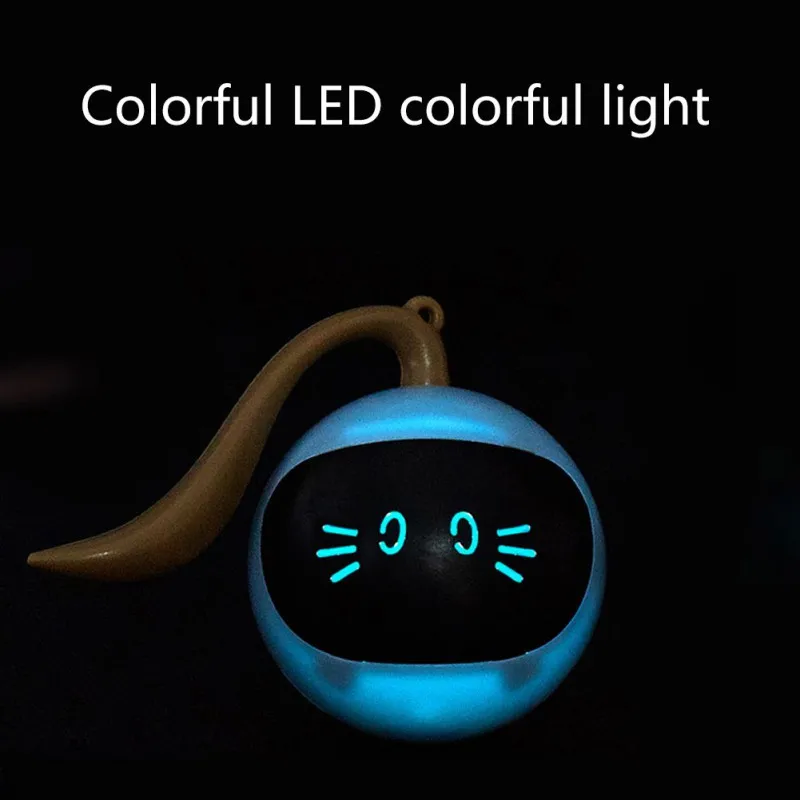 Interactive Smart Cat Toy Colorful LED Self Rotating Pet Ball Toys USB Rechargeable Kitten Automatic Ball Toys Cat Accessories