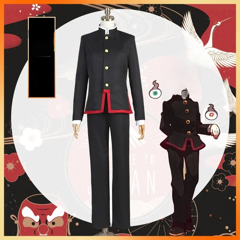 Jibaku Shouen Hanako Kun Yugi Cosplay Kostüm Toilette gebundener Umhang schwarz voller Satz Anime Uniform Halloween Perücke Hut