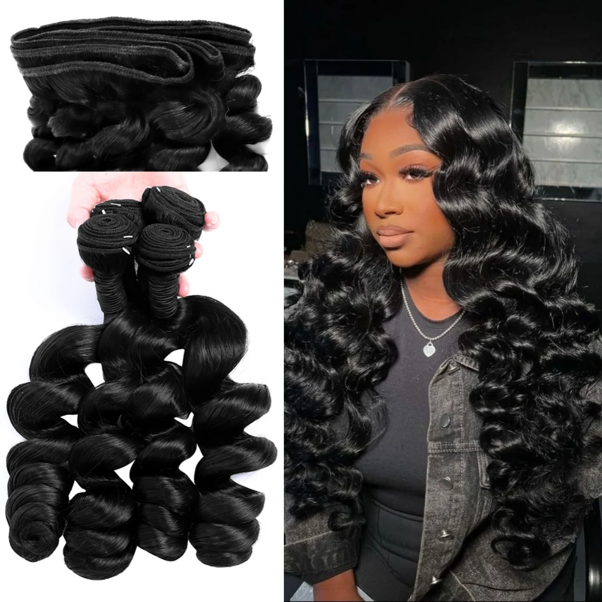 

26 28 30 inch Deep Wave Human Hair Bundles Raw Hair 1/3/4 Bundles 100% Natural Deep Curly Remy Brazilian Hair Weave Extensions