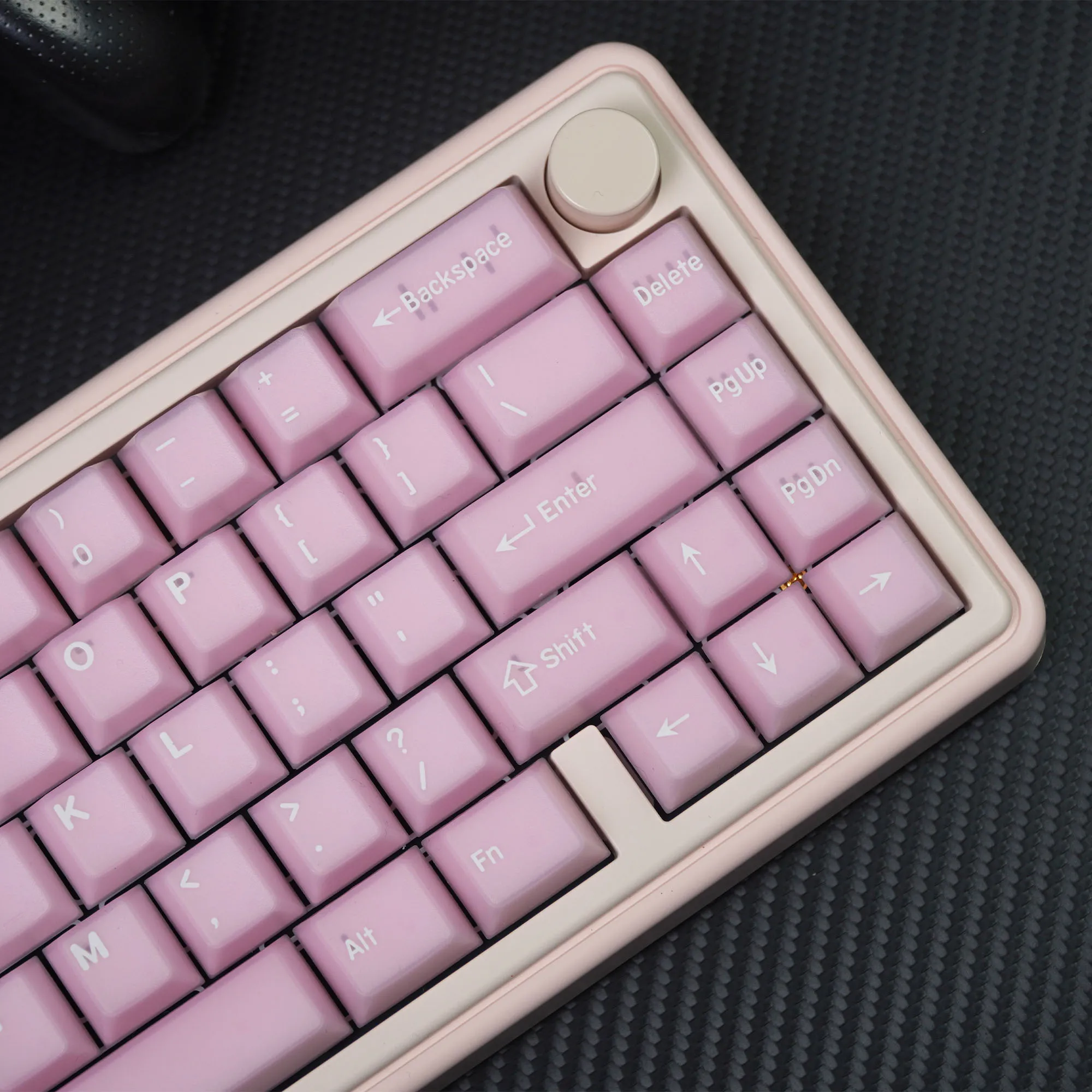 PBT two-color molded keycap original highly translucent peach blossom jade powder transparent complete set of mechanical keyboar