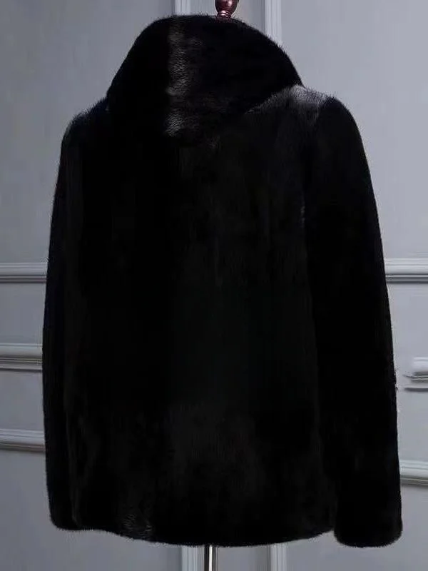 

Men's Winter Thiened Warm Large Size Casual Fur Coat Hooded Mink Jaet Long Sve Cotton Leather Coat Non-Sinkable