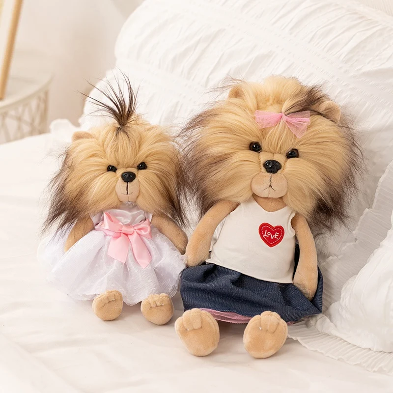 28/35Cm Cartoon Hot Koop Poedels Pluche Pop Jurk Rokken Heren Pakken Leeuw Knuffeldier Home Decor gift Voor Kinderen