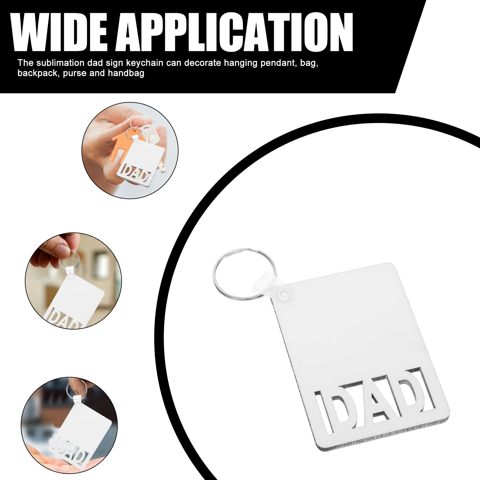 

6 Pcs Creative Wooden Sublimation Keychain Blanks Diy Gift Ideas For Dads Personalized Keepsakes