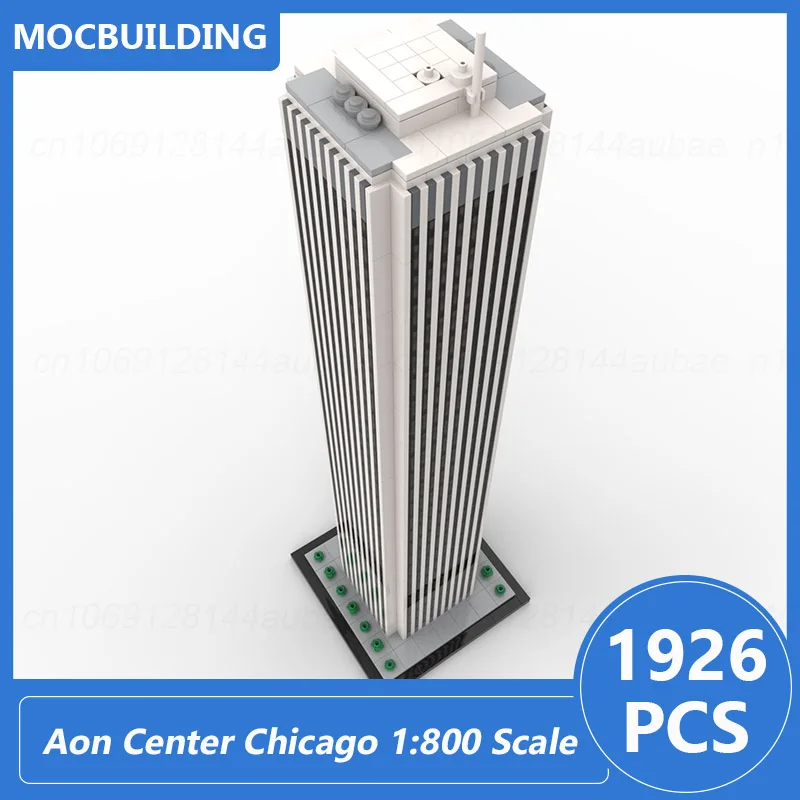 Aon Center Chicago 1:800 escala Amoco arquitectura de construcción modelo Moc bloques DIY montar ladrillos juguetes educativos regalos 1926 Uds