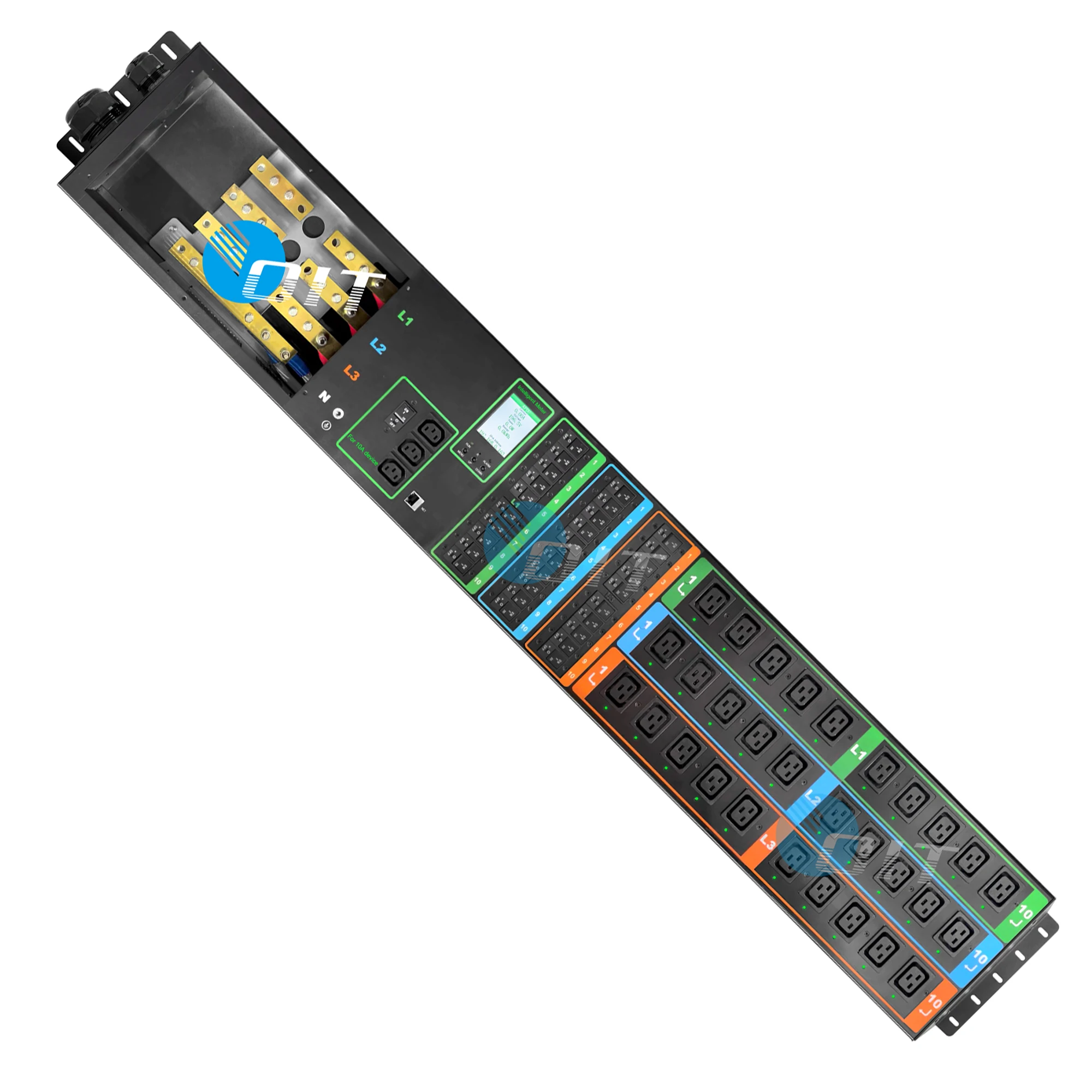 

3Phase 415V 200A Smart PDU 30Port C19 Power Distribution Equipment with 30Pcs 1P 20A Breakers Remote ing Control Oil