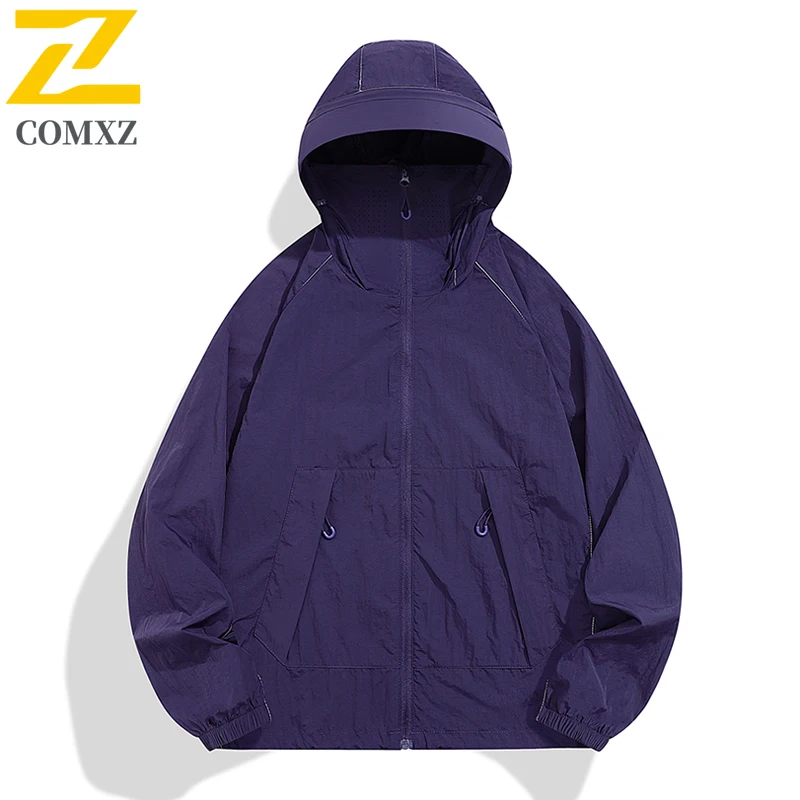 Summer Waterproof Travel Jacket Men Couple Fishing Bike Hooded Gym Sports Running Suit Outdoor Sunscreen Thin Jackets Clothing