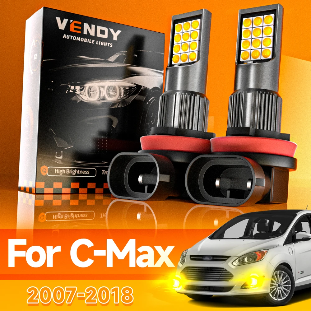 2pcs For Ford C-Max C Max 1 2 2007-2018 LED Fog Light 2008 2009 2010 2011 2012 2013 2014 2015 2016 2017 Canbus Accessories