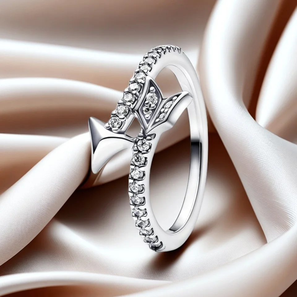 

Очаровательные ювелирные изделия, сверкающее кольцо из стерлингового серебра 925 пробы для женской свадьбы, юбилея, вечеринки, кольцо 925 пробы