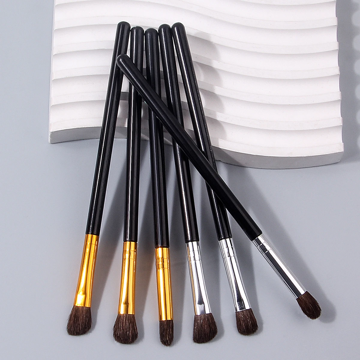 6 stuks zachte oogschaduwborstel, wenkbrauwborstel, smuderborstel, concealerborstel, multifunctionele oogmake-upborstel, schoonheidstools