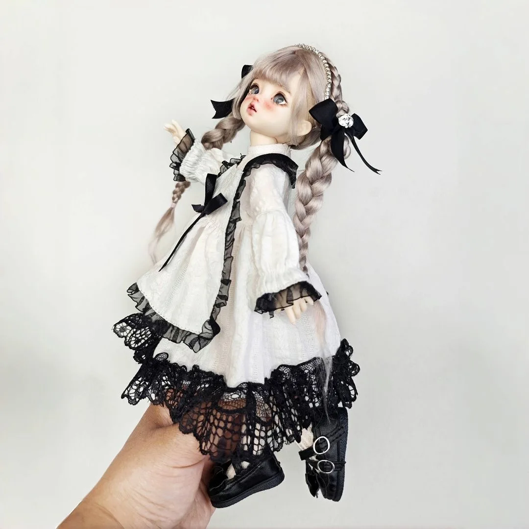 BJD doll clothes suitable for 1/4 size Cute black and white dress clothes set doll accessories (3 points)