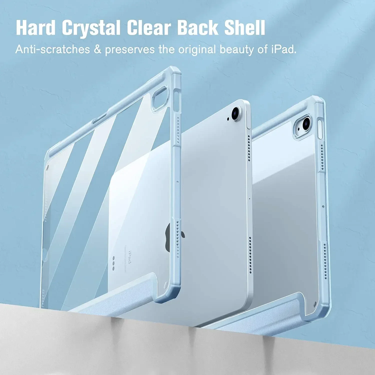 Hybrid Case for iPad Pro 9.7 iPAD 10.2 7th 8th 9th 10th 10.9 A2602 A2270 Mini 6 Cover with Pen Holder Transparent Back Shell Air