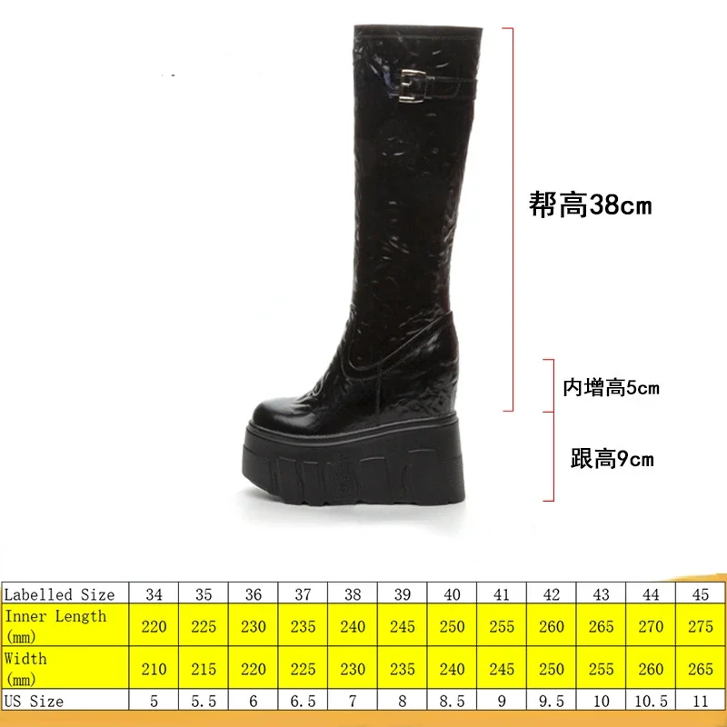 Fujin 14cm 2024 Synthetic Patent Microfiber Leather Platform Wedge Women Boots Spring Knee High ZIP Fashion Autumn Booties Shoes