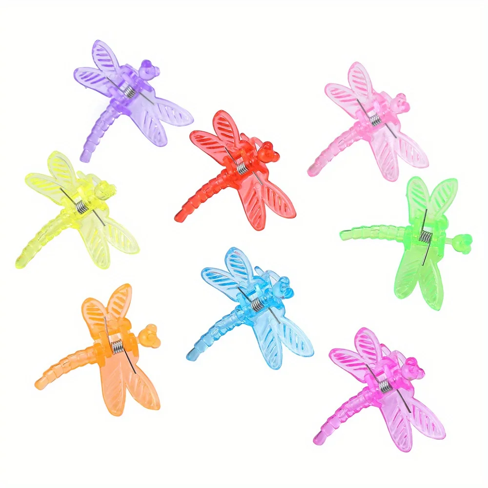 Colorful Dragonfly Orchid Clips Mixed Reusable Plastic Garden Plant Clamps Vine Support Portable Cute Clips Flower Ornamental