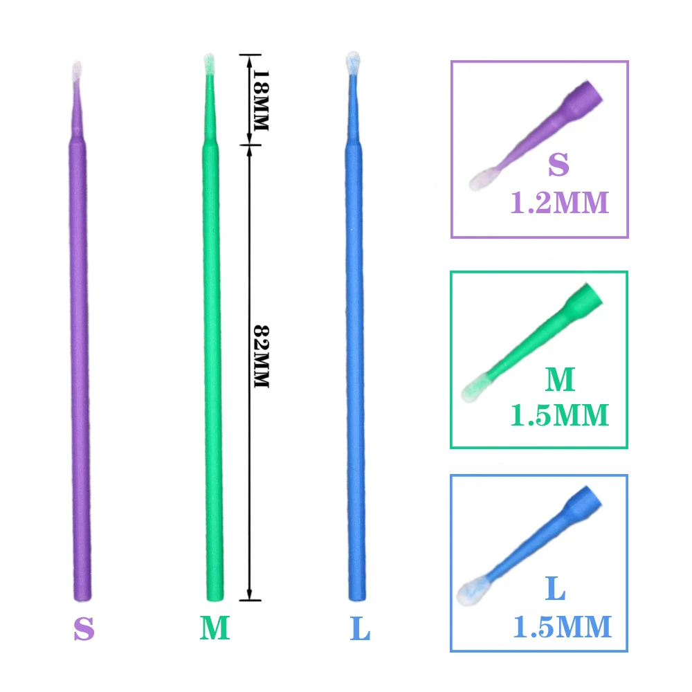 Coton-tige jetable, 100 pièces/paquet, pour greffer l'extension des cils et l'ombre à paupières