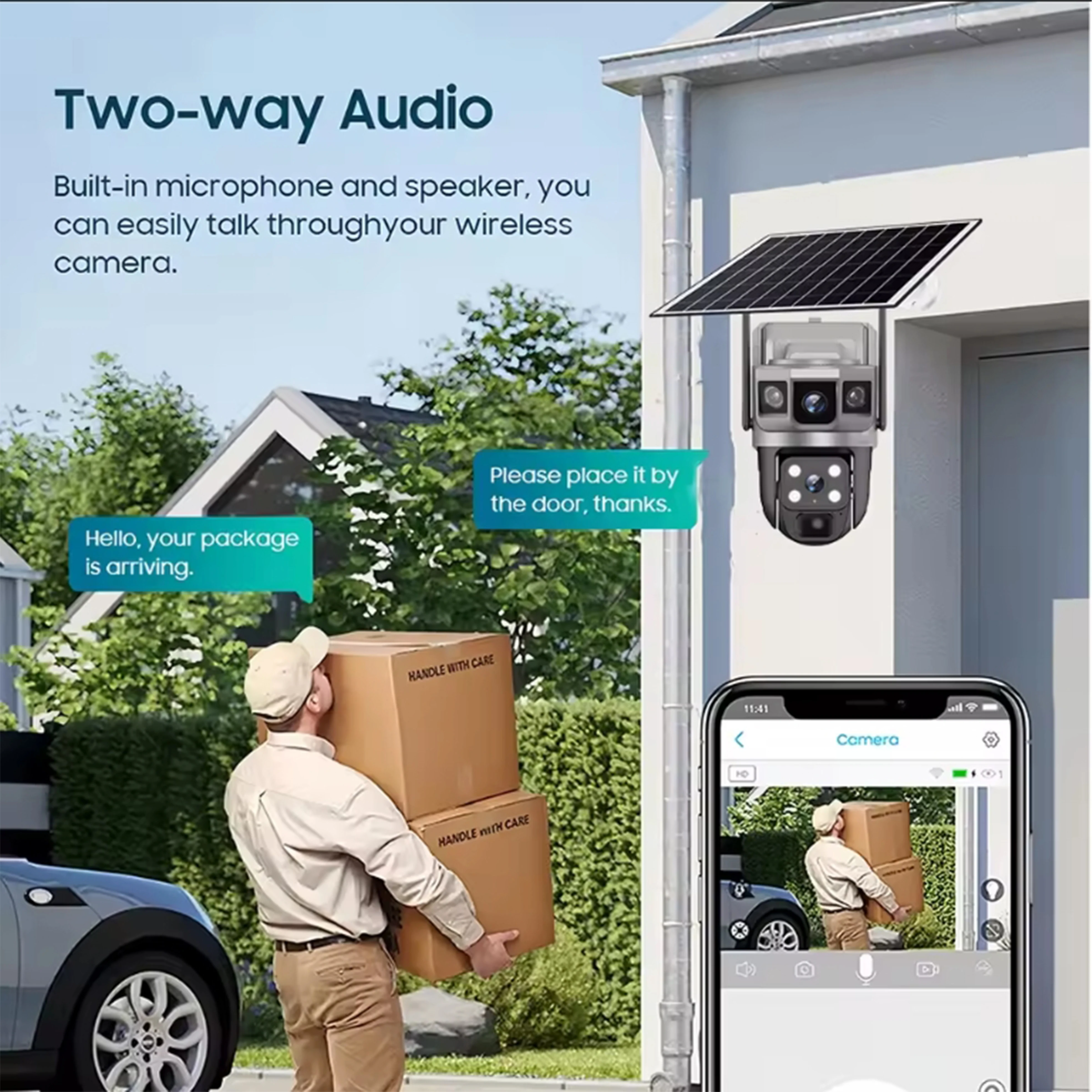 Dual Lens 4G Solar Camera WIFI Wireless CCTV HD 12MP 6K Outdoor IP66 Automatic Tracking Humanoid Detection PTZ Camera V380 Pro