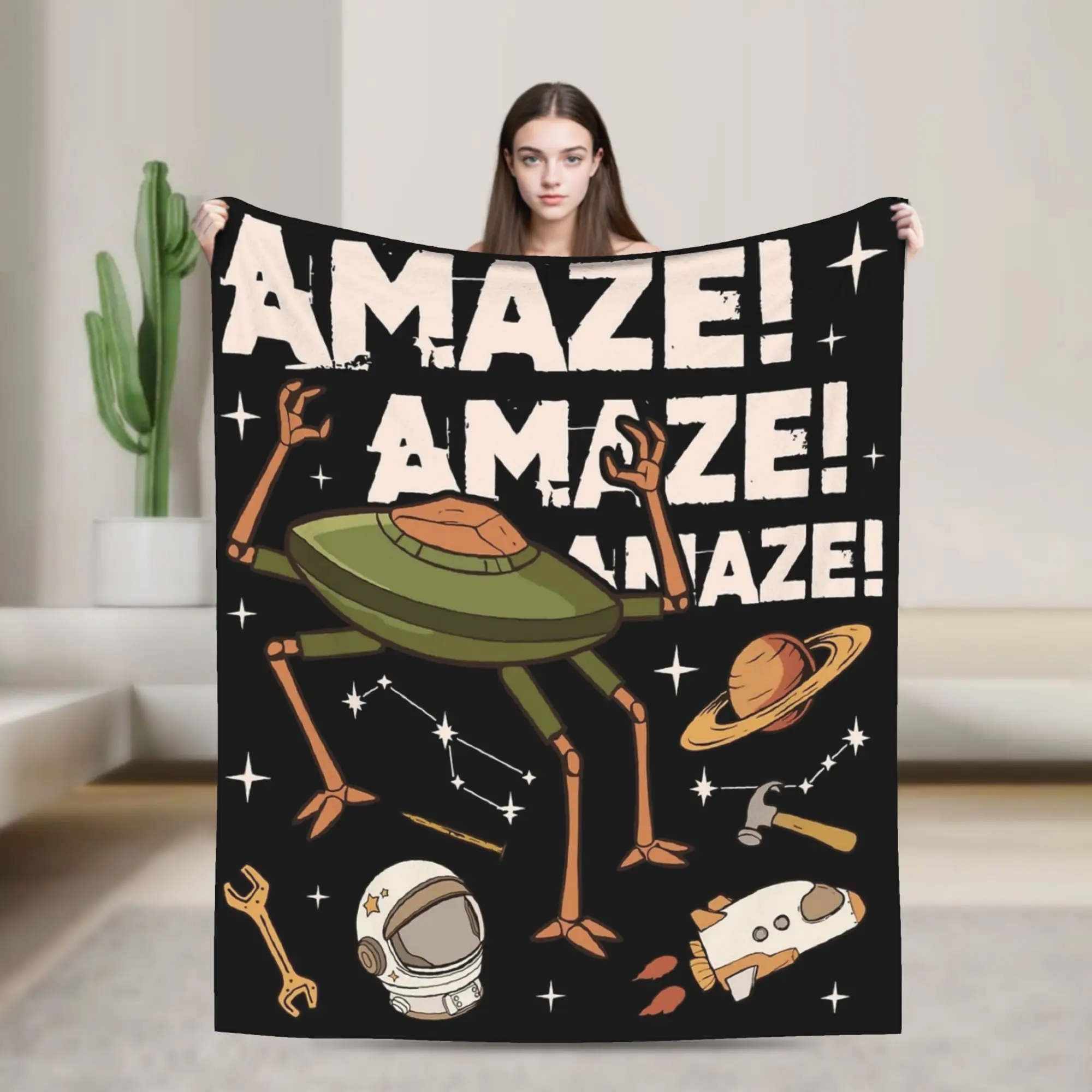 Rockys Amaze Amaze Amaze Project Hail Mary Movie Blanket  Flannel Vintage Warm Throw Blanket for Bedspread Spring/Autumn