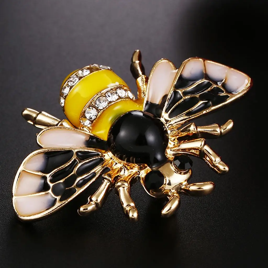 Crystal Brooch Pin Fun Bumble Bee Diamante Brooches Womens Kids Costume Badge