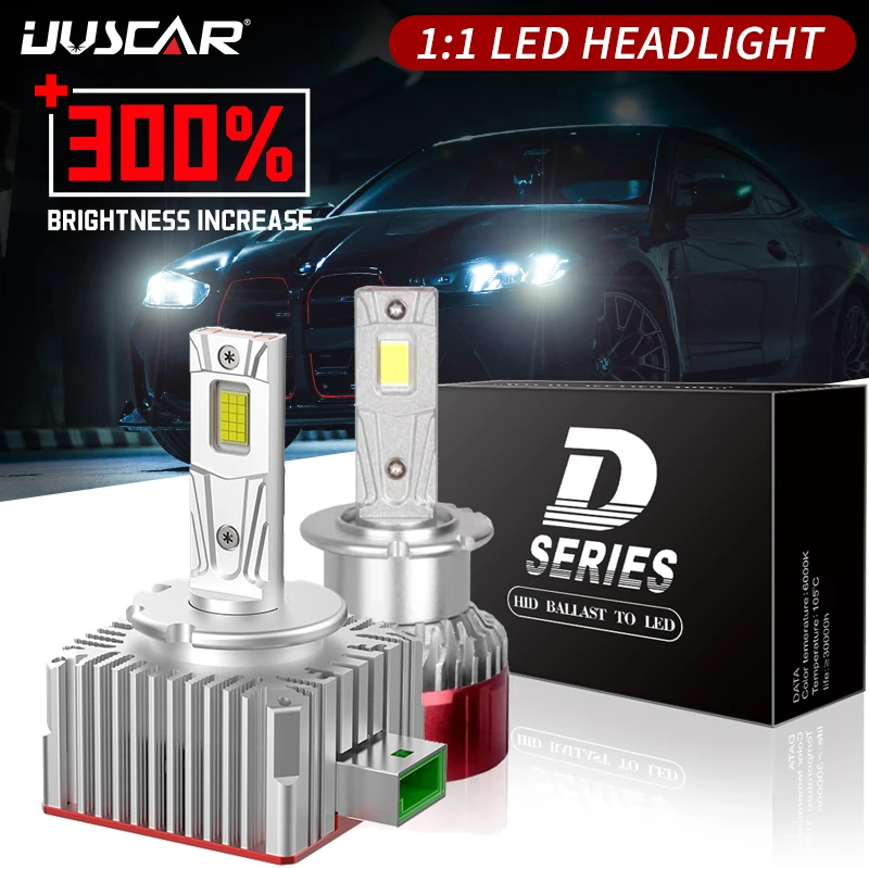 

UVSCAR 2PCS D1S D3S LED Headlight HID D2S D4S D5S D8S 300W Headlamp 6000K Plug&Play Bulb Xenon Car Light Turbo Lamp Canbus 12V