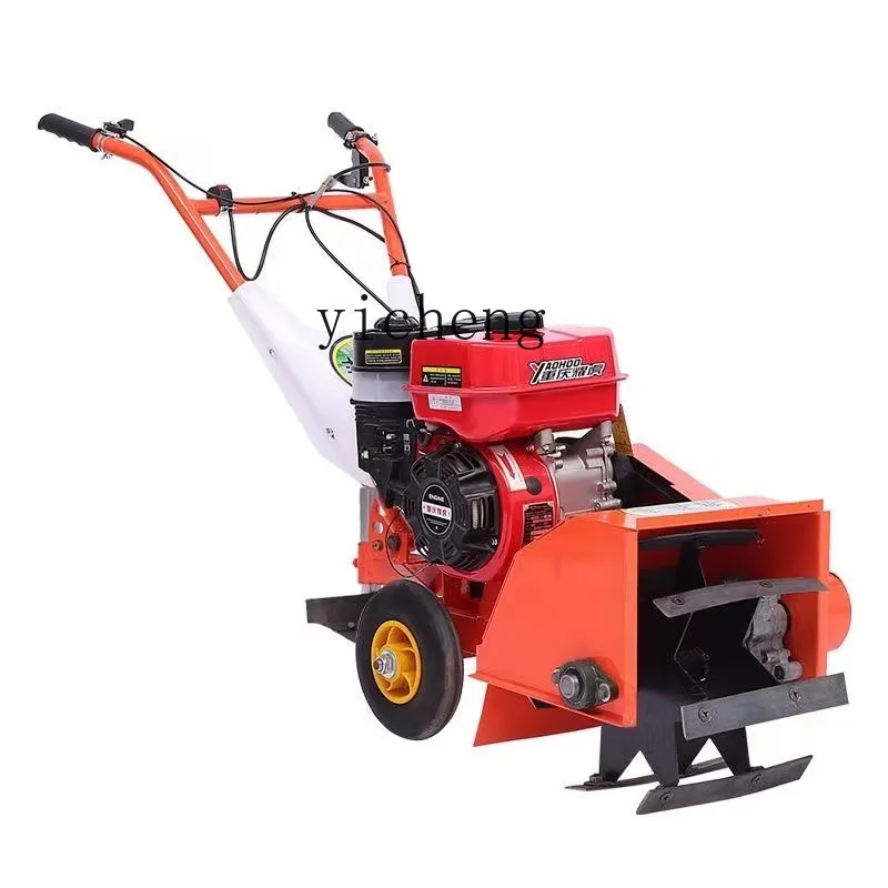 Zc New Micro-Tiller Small Gasoline Household High-Power Four-Stroke Iron Cattle Farmland Weeding Furrow Rotary Tiller