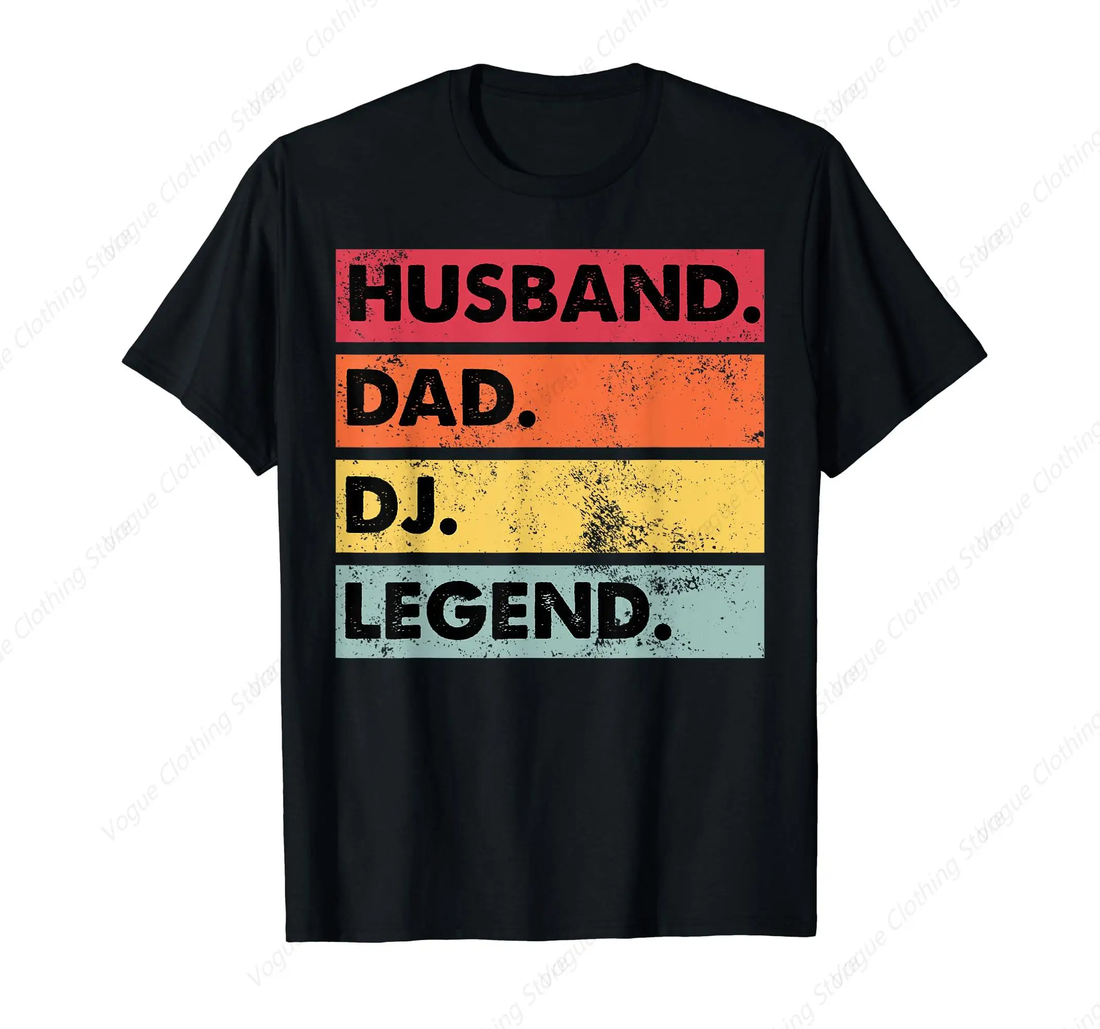 Husband Dad Dj Legend Funny Dj Disc Jockey Music Player T-Shirt Cotton Short Sleeves Daily Leisure Soft Tee