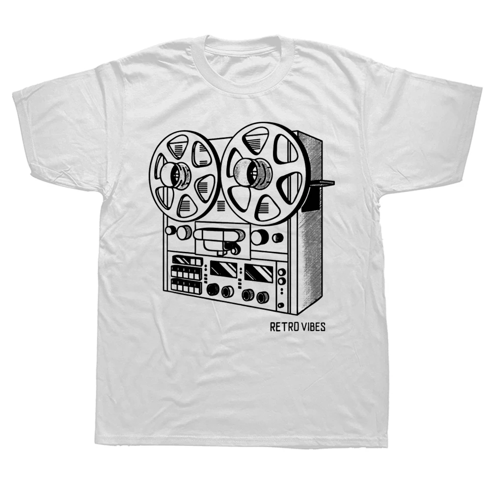 Novelty Cassette Tape Reel To Reel Analog Sound System T Shirts Streetwear Short Sleeve Summer Casual Men Large Size T shirt