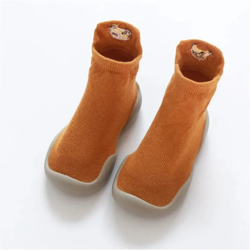 Kids Warm Snow Shoes Socks Infant Boys Brushed Thick Sock Shoes Yellow Black Baby Girls Booties Soft Soles Toddler Shoes