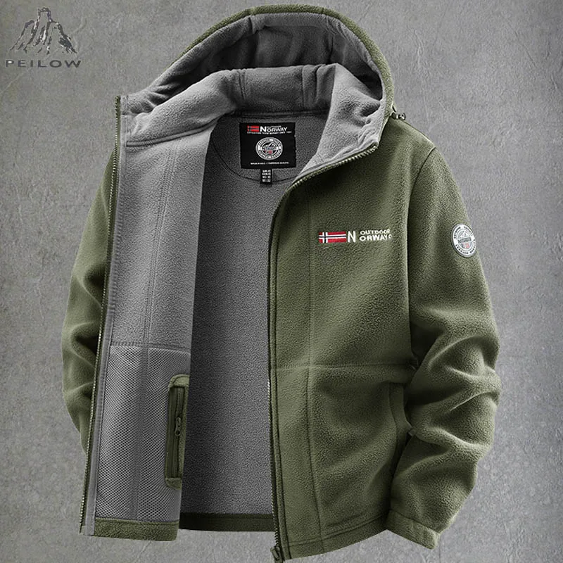 

Winter Polar Fleece Jacket Men's Casual Thicken Hiking Jacket high quality Design Warm Fashion Hooded Coat Parkas Men Clothing