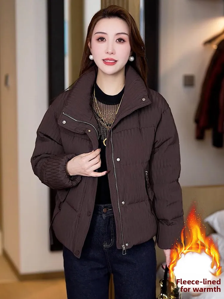 Feminino para baixo algodão jaet 2026 inverno novo sle fce forrado thiened solto facionable quente outerwear coreano sle commute