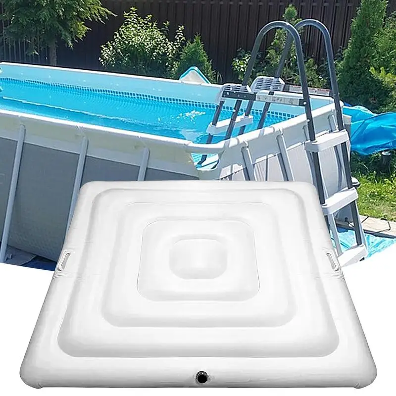 

135cm Inflatable Hot Tub Cover Energy Saving Square Hot Tub Lid Outdoor Spa Pool Windproof RainThermal Cover Tub Accessories