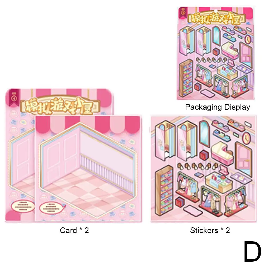 Cartoon Miniature Scene 3d Landscaping Stickers Visual Stacking Three-dimensional Stickers Christmas Gift For Children W3v9