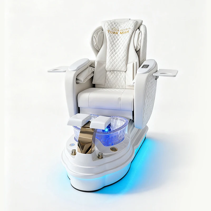 Keyunshi Electric Pedicure Chair with Foot Spa Tub & Massage Function, Luxury Salon SPA Chair with LED Light, Adjustable Footres - view 3
