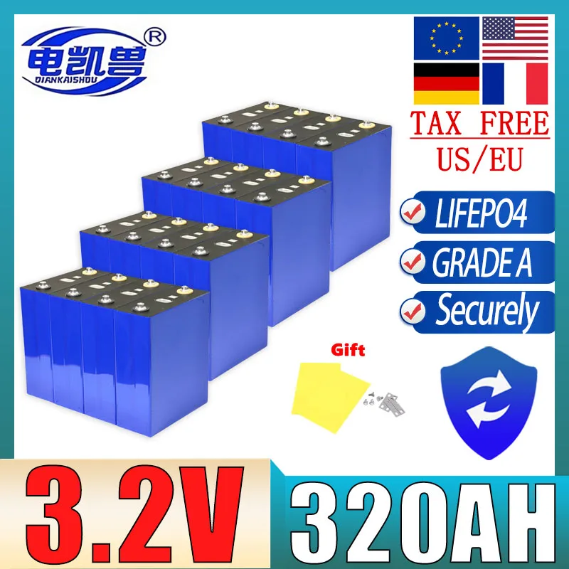 

Brand-new 3.2V 320Ah Lifepo4 Battery 8000 Cycles Grade A Solar Camping Vehicle 3C Lithium Iron Phosphate Battery Duty Free