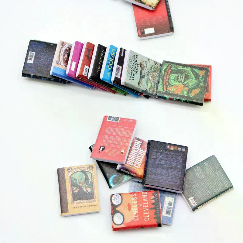 10PCS Dollhouse Miniature Magazines Books Novels Model Dolls House Scene Decor Accessories