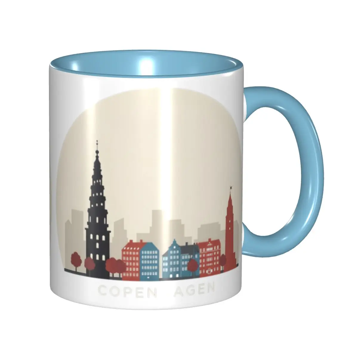 

Копенгаген, кружка с изображением путешествия, забавные керамические кофейные чашки, чайные кружки, чашка для молока, посуда для напитков, подарки для женщин и мужчин