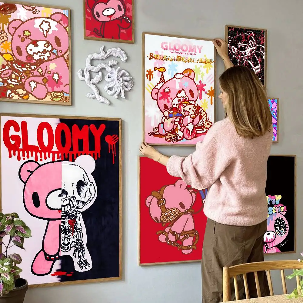 Cartoon G-gloomy Bear Good Quality Prints and Posters Waterproof Paper Sticker Coffee House Bar Posters Wall Stickers