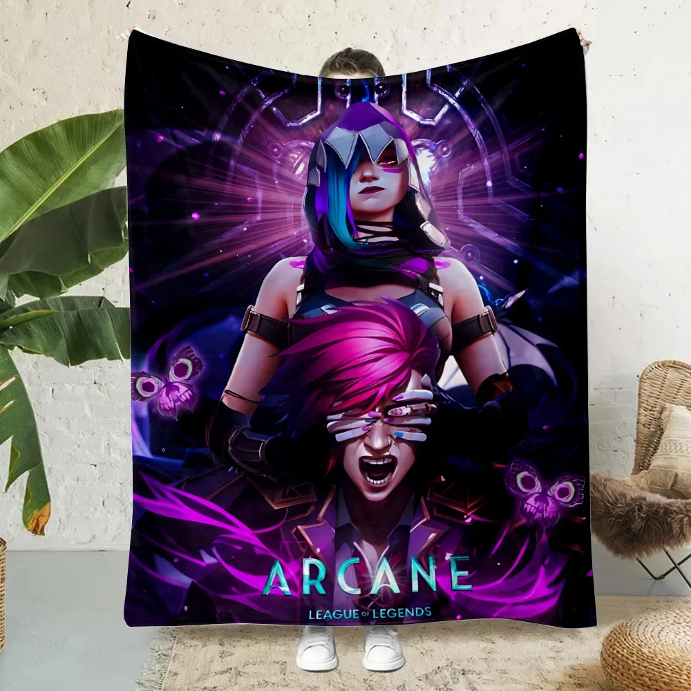 Hot Animation Arcane League Legends Printed Blanket Picnic Blankets Warm Blanket Soft and Comfortable Home Travel Birthday Gift