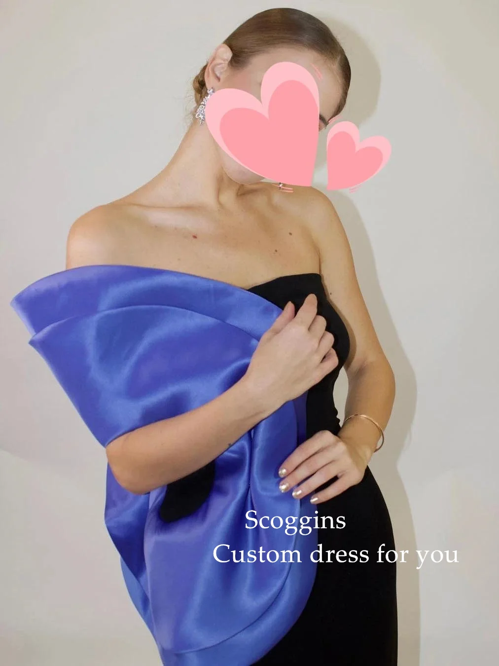 Scoggins  Evening Saudi Arabia Jersey Draped Pleat Ruched Prom A-line Strapless Bespoke Occasion Gown Long Dresses