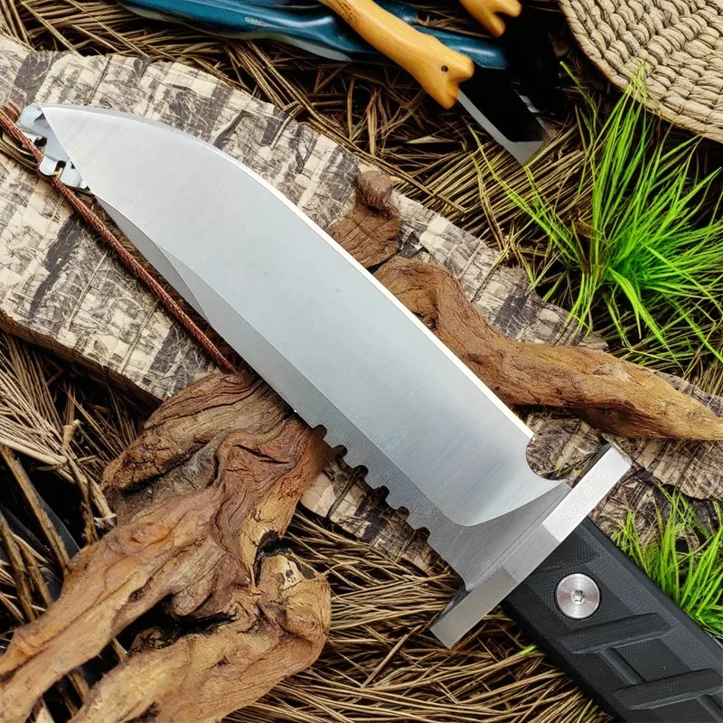 Outdoor survival straight knife camping portable high hardness portable knife wilderness survival multi-purpose knife