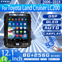 FYKOI Car Radio For Toyota Land Cruiser LC200 2006-2018 Tesla Screen Automotive Multimedia Carplay Android 14 Bluetooth 4G WIFI