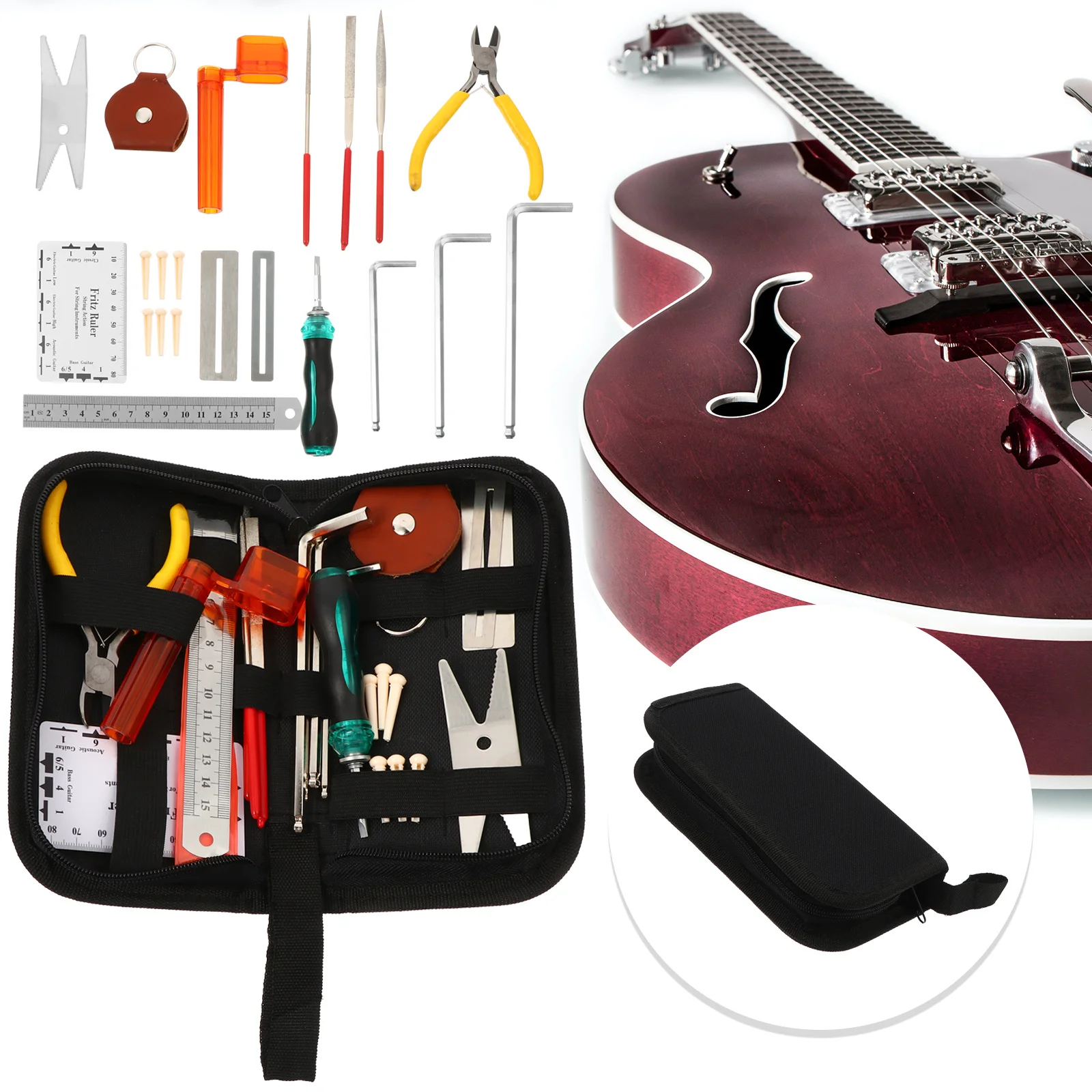 

1Set Complete Guitar Repairing Tool Kit Premium Iron Material Maintenance Tools for Luthiers Beginners