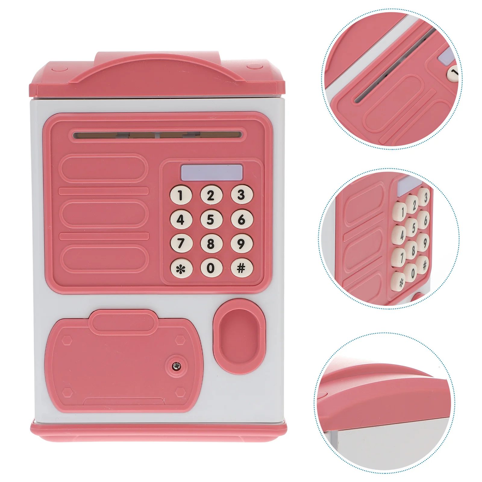 กระปุกออมสินสำหรับเด็กพร้อมเซ็นเซอร์ลายนิ้วมือ กระปุกออมสินพลาสติกคุณภาพสูงสำหรับการออมรายวัน ฟังก์ชั่นฝากอัตโนมัติ สามารถรีเซ็ตได้ 4