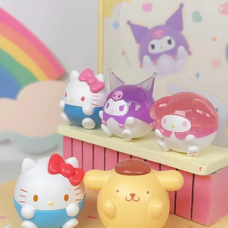 In Stock Authentic Lovely Family Round Rolling Series Blind Bag Cute Ornaments Hello-Kitty Theme Cool Lomi Kawaii Gift In Stock