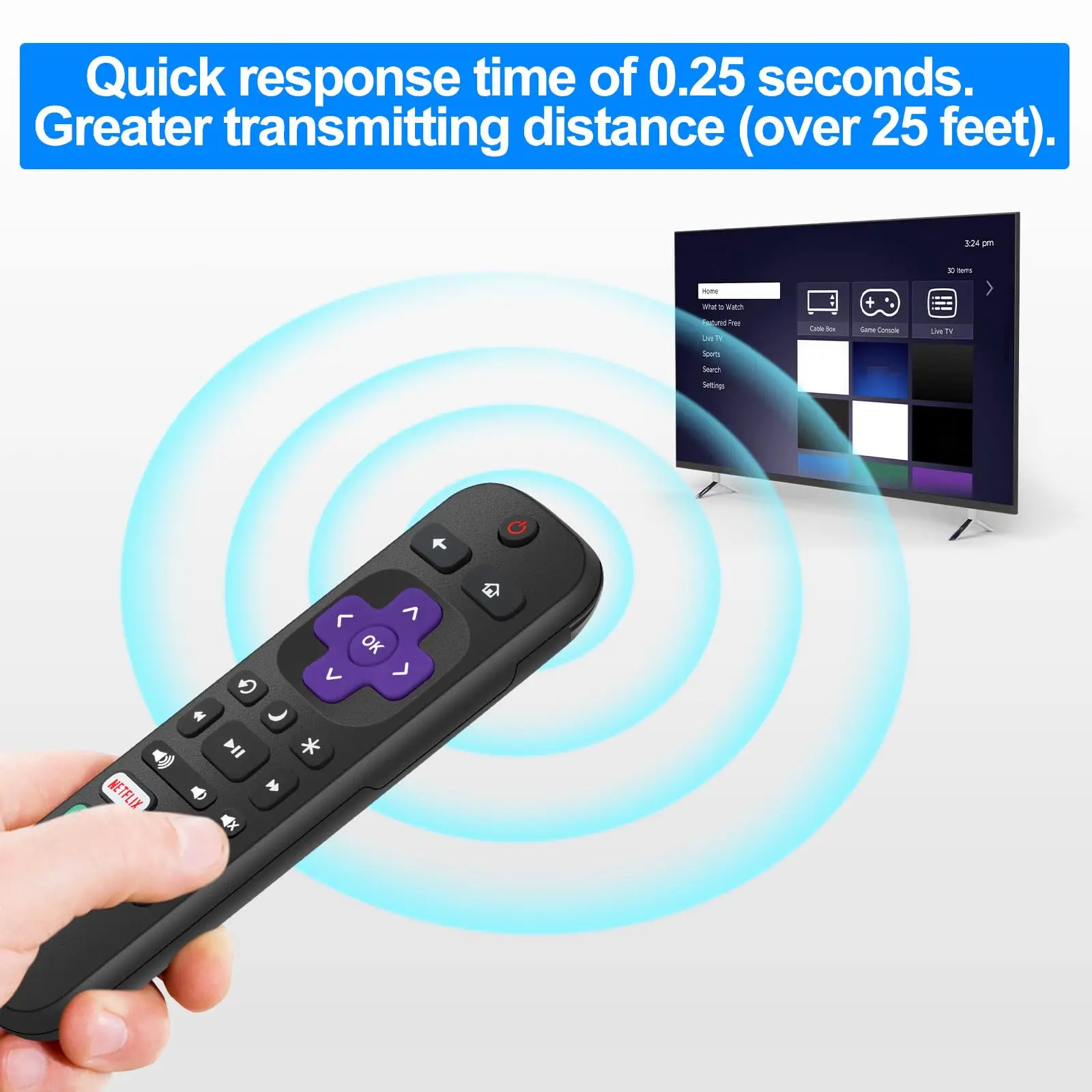 Replacement TV Remote Controls for Roku TV, Infrared Remote ONLY for TV, NOT for Other Roku Devices